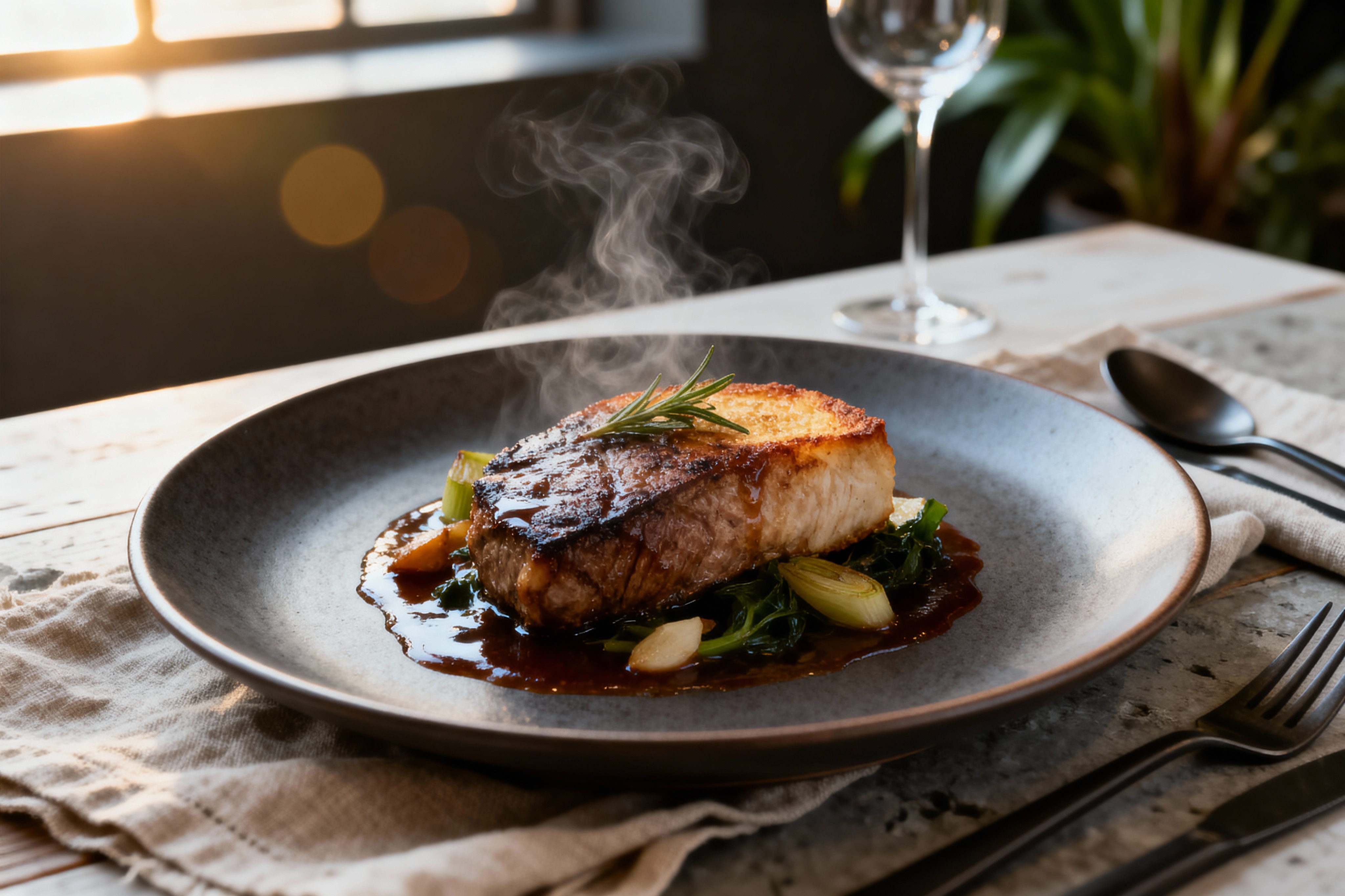 Entrecôte de Wagyu et Pommes Grenaille Rôties